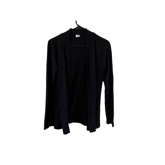 Women's J.Crew Black Open Front Cardigan over shirt. Size Small - Picture 4 of 7